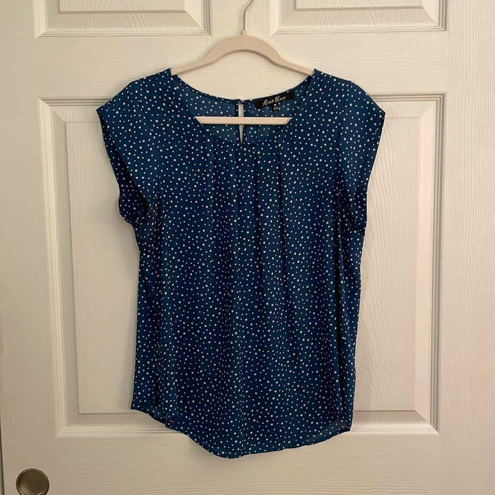 Alice Blue | Ambriz Pleat Front Detail Blouse | M | Blue
